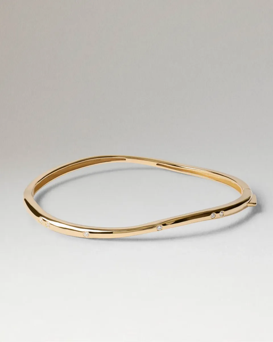 PDPAOLA Air jonc bracelet zirconia blanc