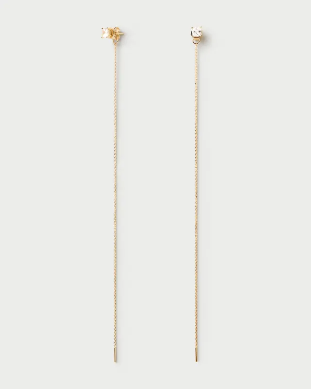 PDPAOLA Belle Drop boucles d'oreilles plaqué or zirconia