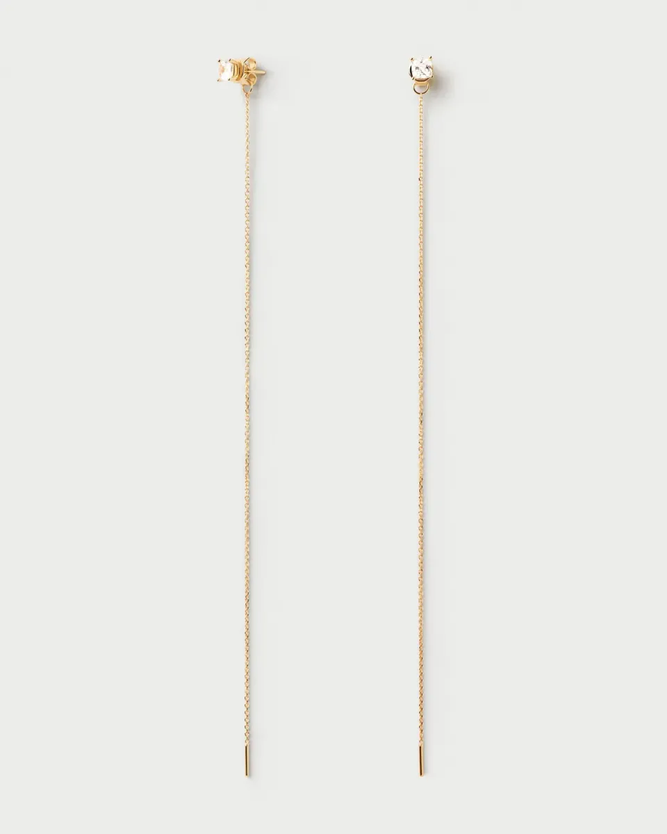 PDPAOLA Belle Drop boucles d'oreilles plaqué or zirconia