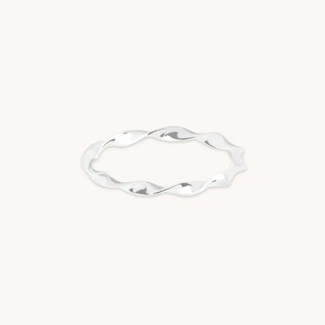 Astrid & Miyu Twist Band bague torsadée or blanc massif