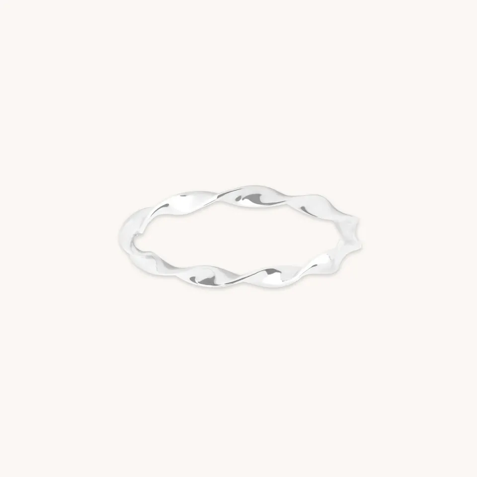 Astrid & Miyu Twist Band bague torsadée or blanc massif