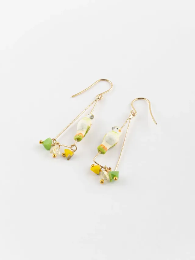 Nach Bijoux perruche triangles boucles d’oreilles perles 5 cm