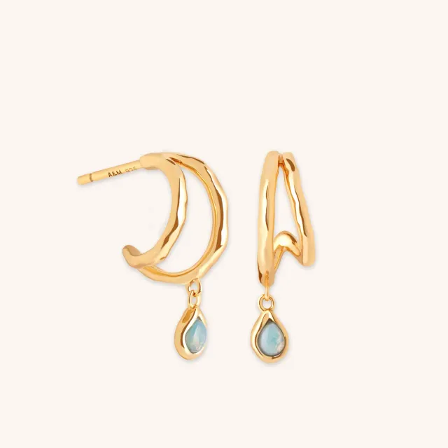 Astrid & Miyu Illusion Opal Charm Huggies créoles or opale