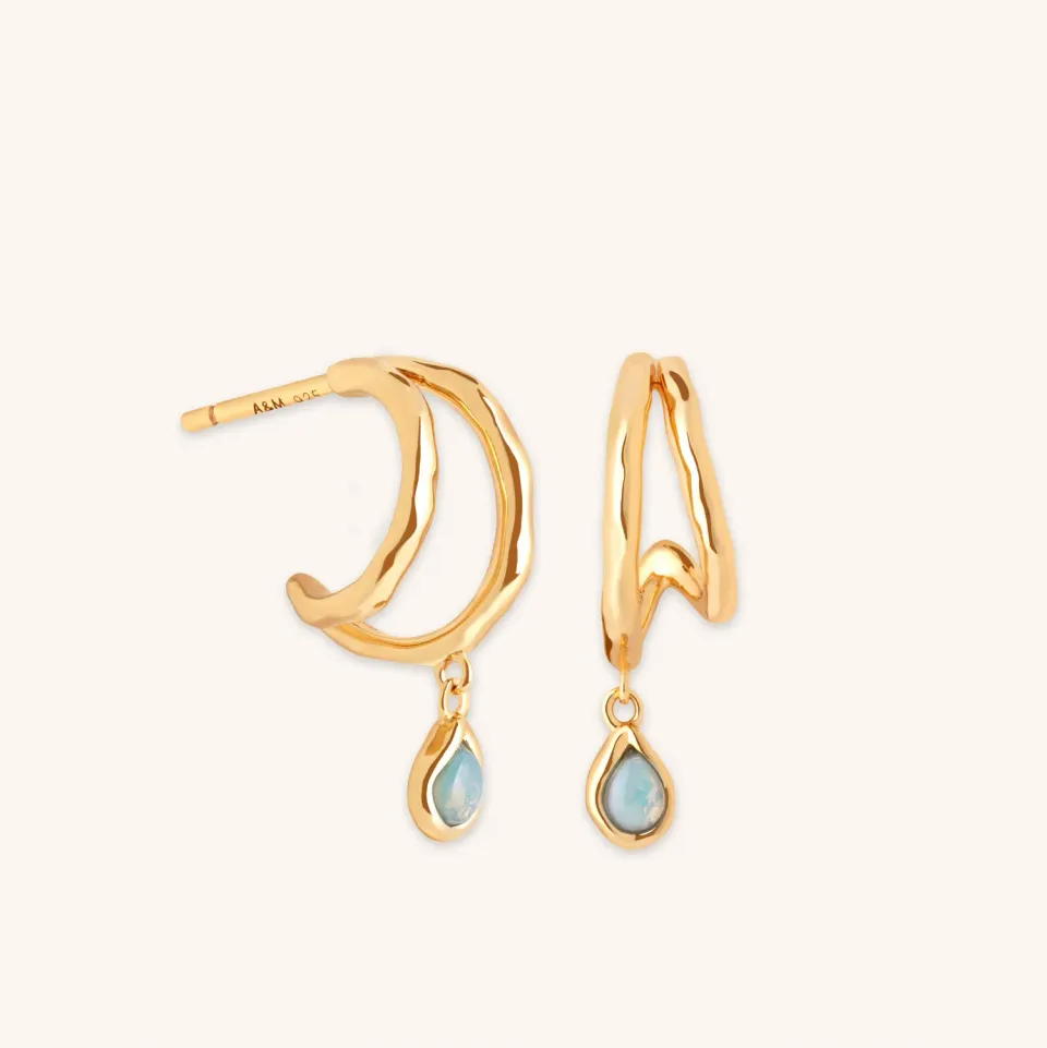 Astrid & Miyu Illusion Opal Charm Huggies créoles or opale