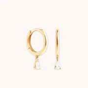 Astrid & Miyu Diamond Pear bague ouverte or massif diamant