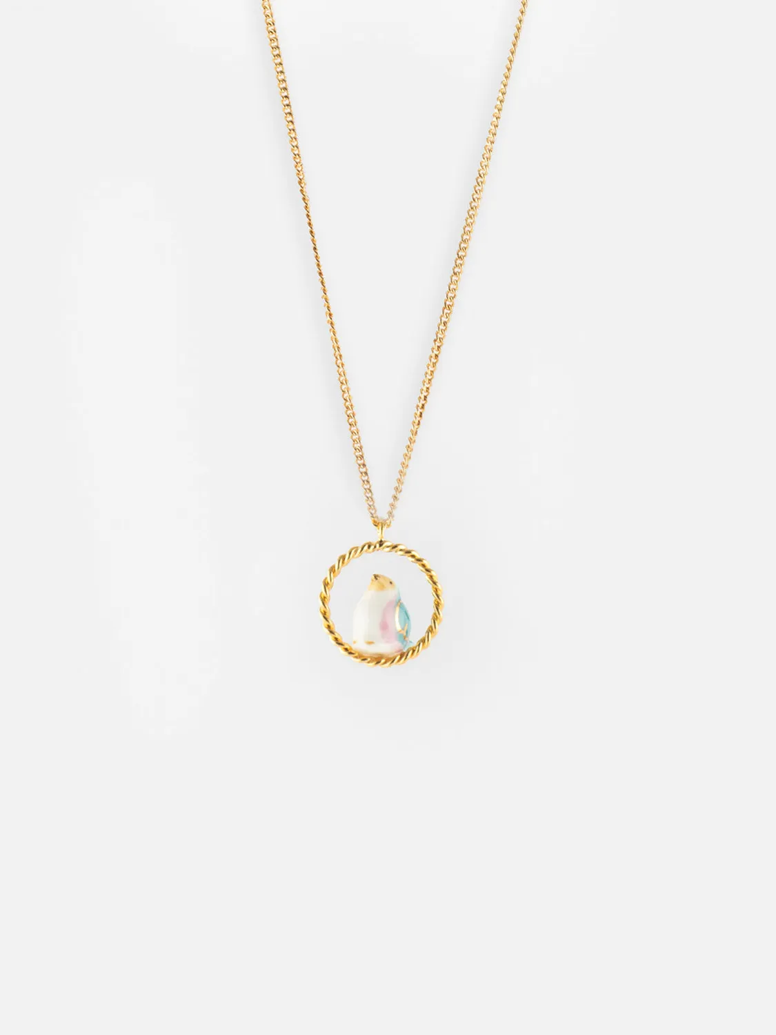 Nach Bijoux Le temps des récoltes collier oiseau perles 53 cm
