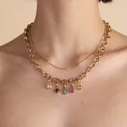 Astrid & Miyu Moonstone June Clip Charm doré pierre de lune