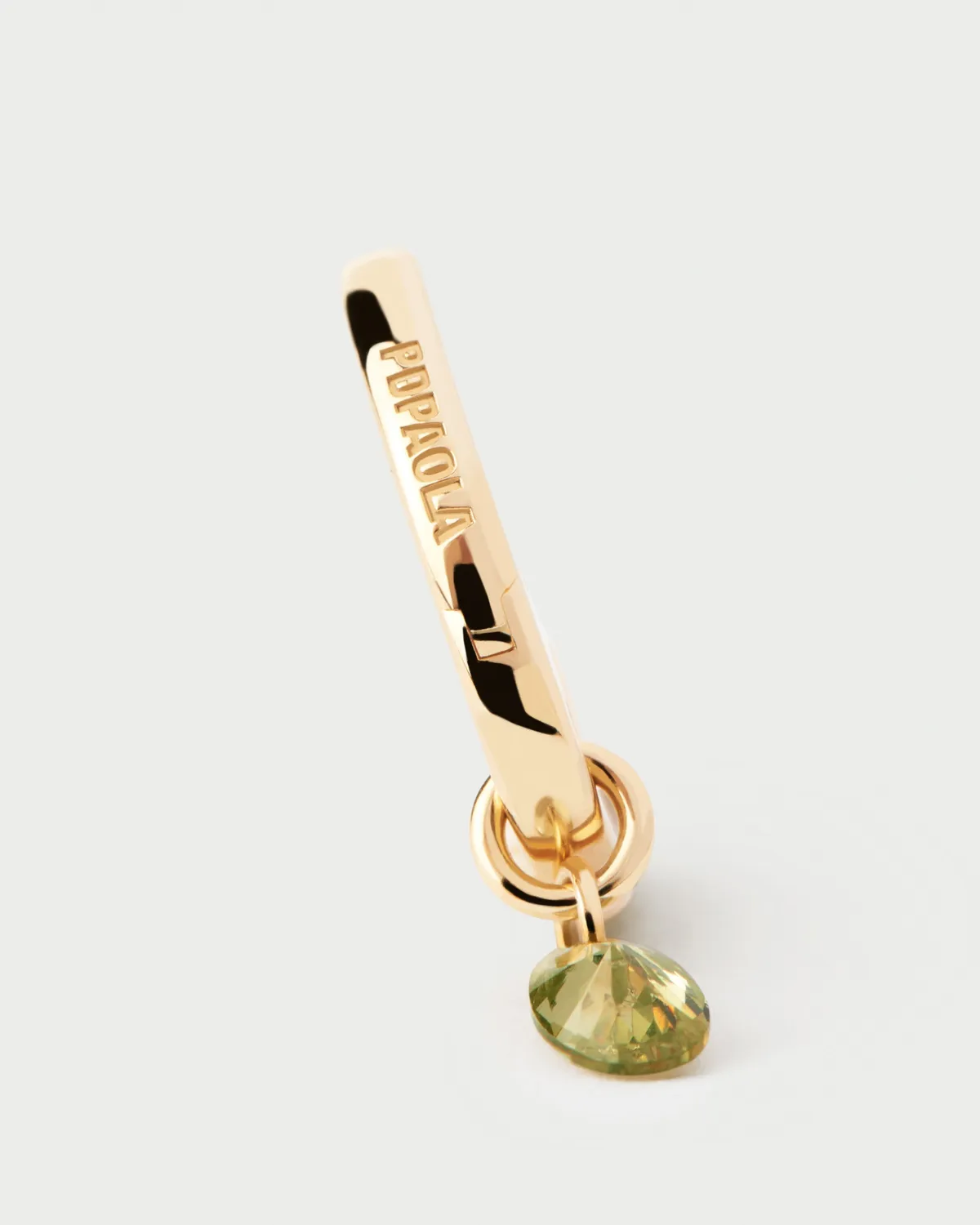 PDPAOLA Lily Green créoles dorées zircon vert