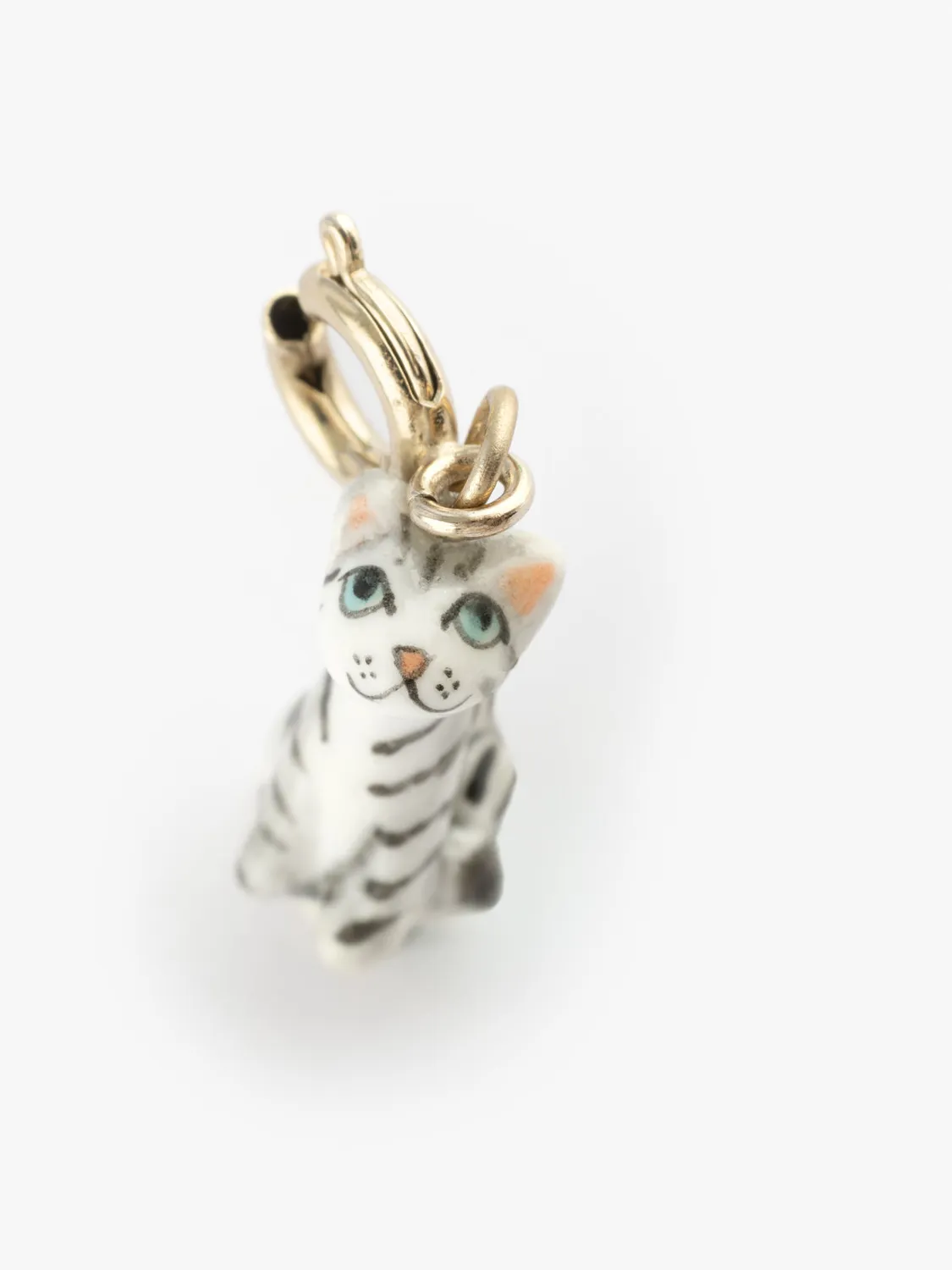 Nach Bijoux charm's chat tabby breloque porcelaine