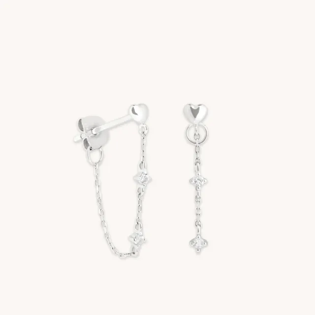 Astrid & Miyu Heart Topaz Chain boucles or blanc cœur topaze