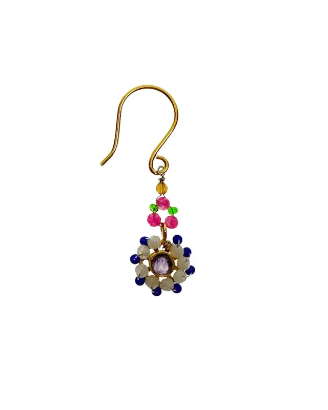 Le Fourbi de Capucine A33 boucles d'oreilles grenat calcédoine