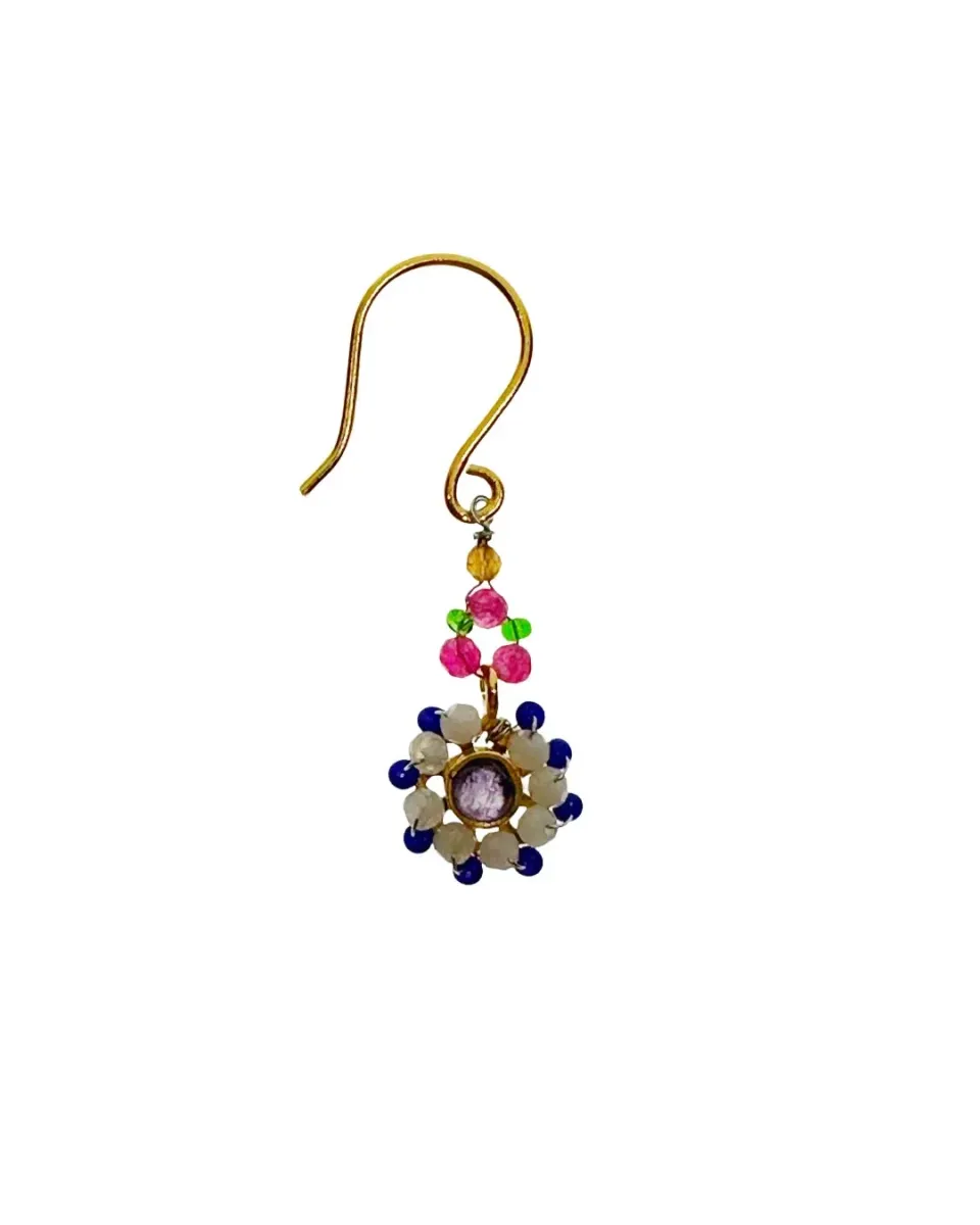 Le Fourbi de Capucine A33 boucles d'oreilles grenat calcédoine
