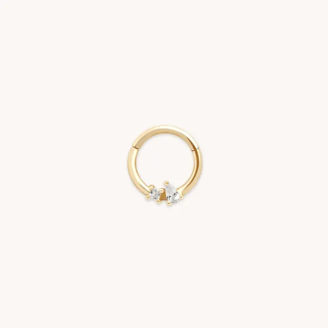 Astrid & Miyu Cluster Topaz anneau daith or massif topaze