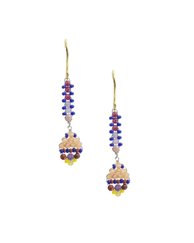 Le Fourbi de Capucine Z20 boucles d'oreilles laiton doré jaspe