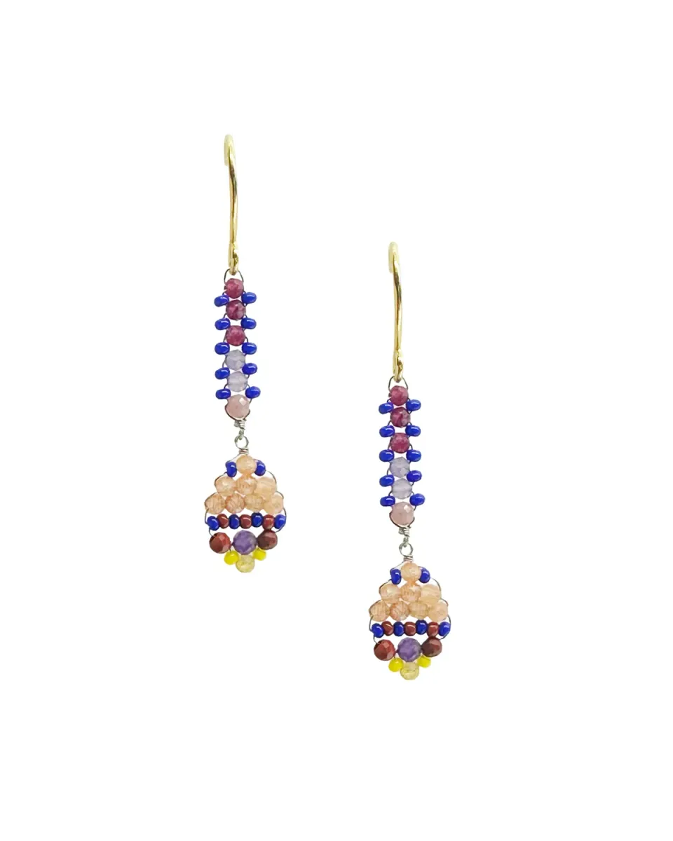 Le Fourbi de Capucine Z20 boucles d'oreilles laiton doré jaspe