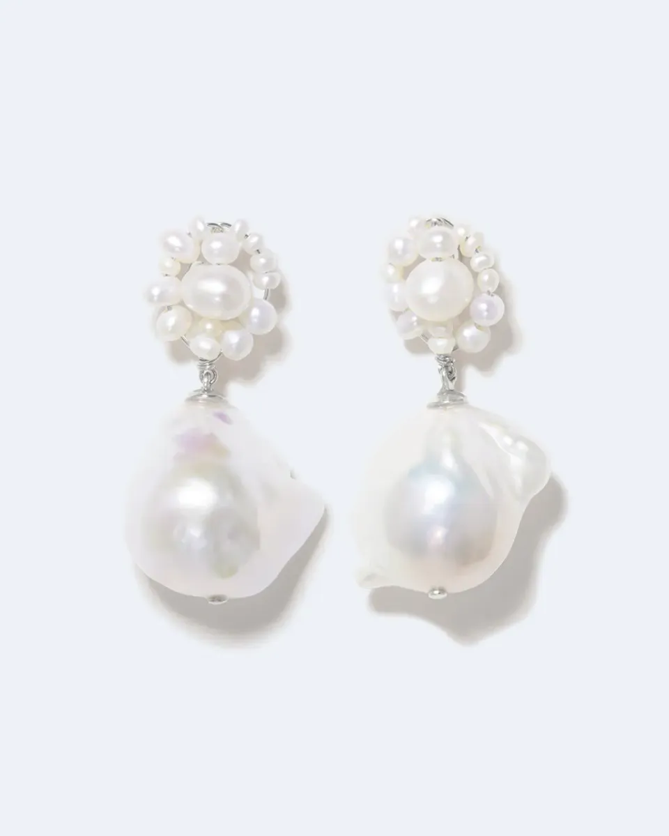 Completedworks Tra-la-la boucles perles argent sterling
