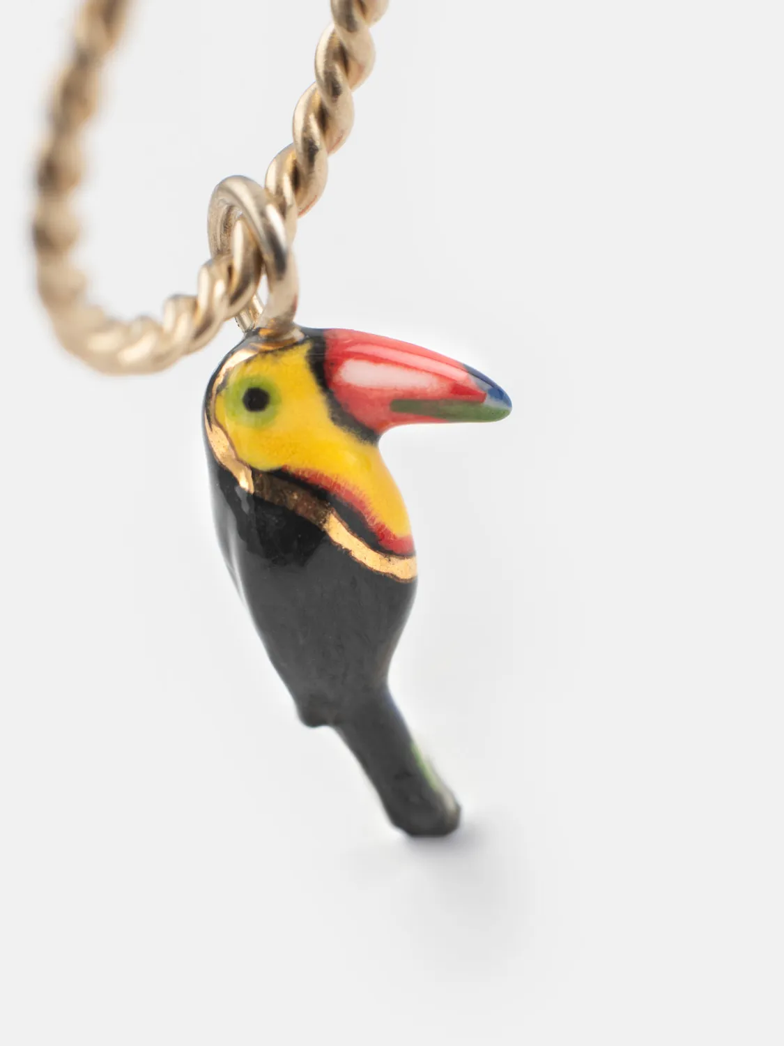 Nach Bijoux toucan tropical mini créole porcelaine à l’unité