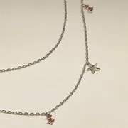 Astrid & Miyu Starfish Double Chain collier argent