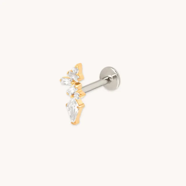 Astrid & Miyu Marquise Cluster piercing titane doré