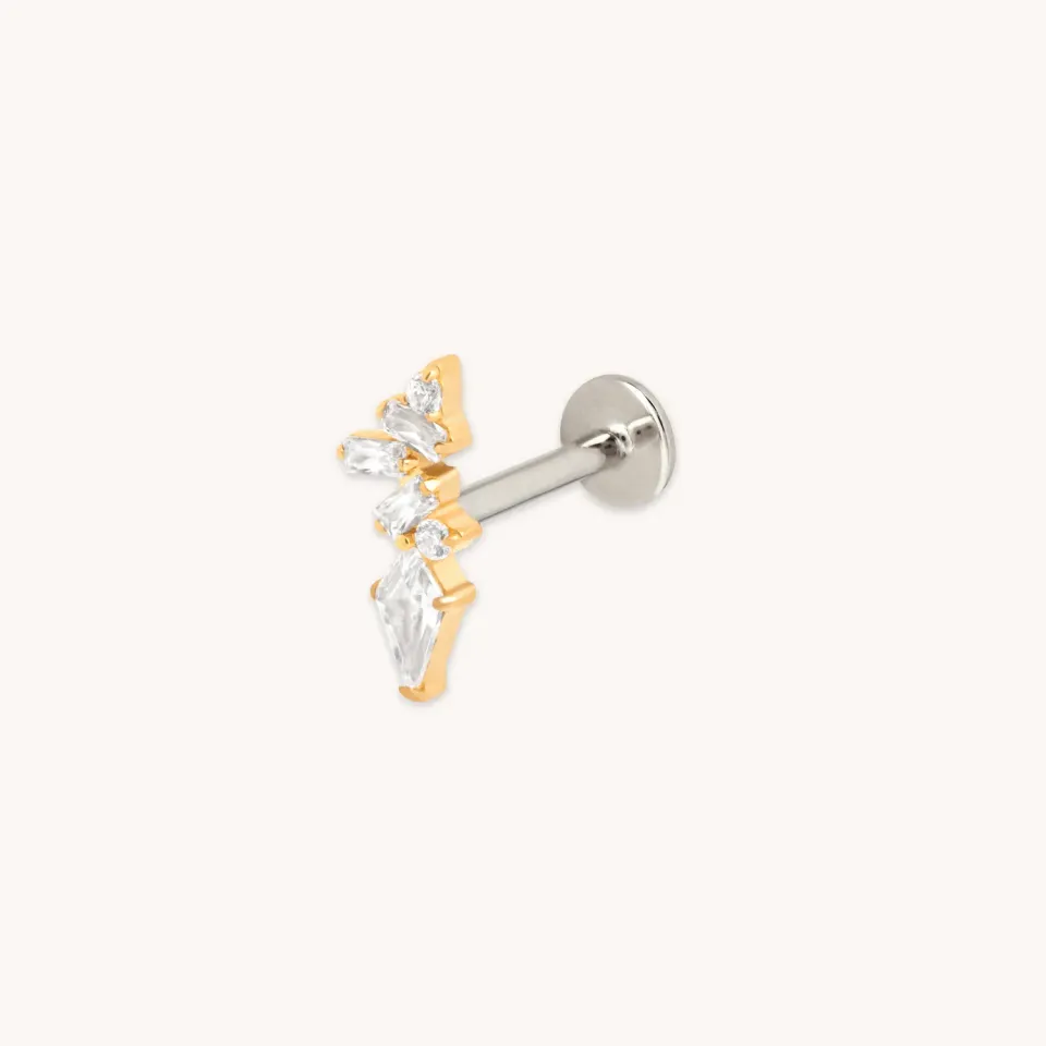 Astrid & Miyu Marquise Cluster piercing titane doré