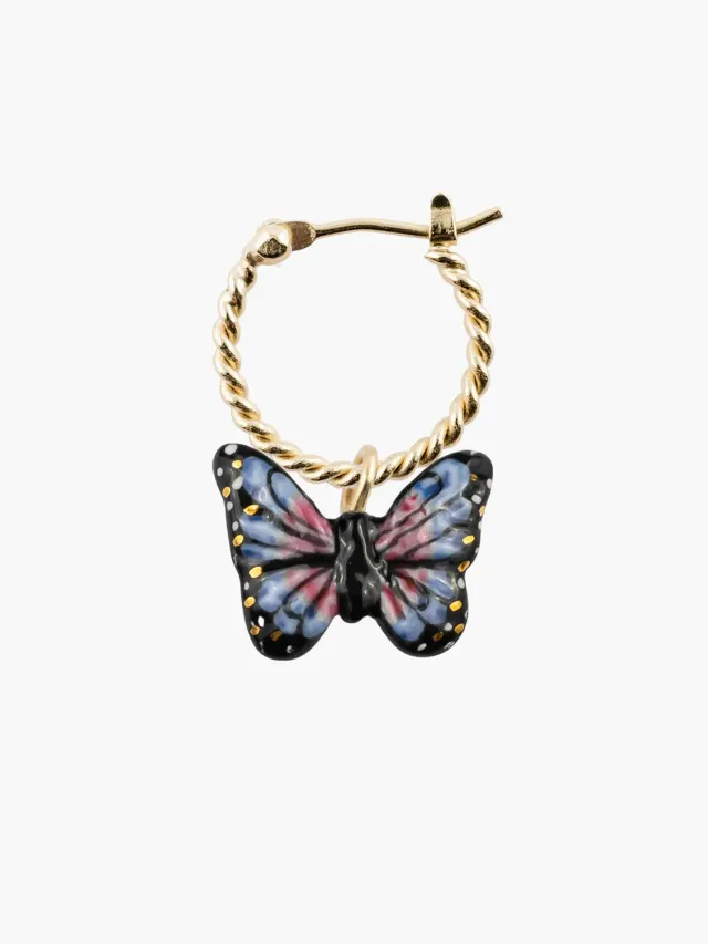 Nach Bijoux Papillon de Nuit mini créole unitaire bleue porcelaine