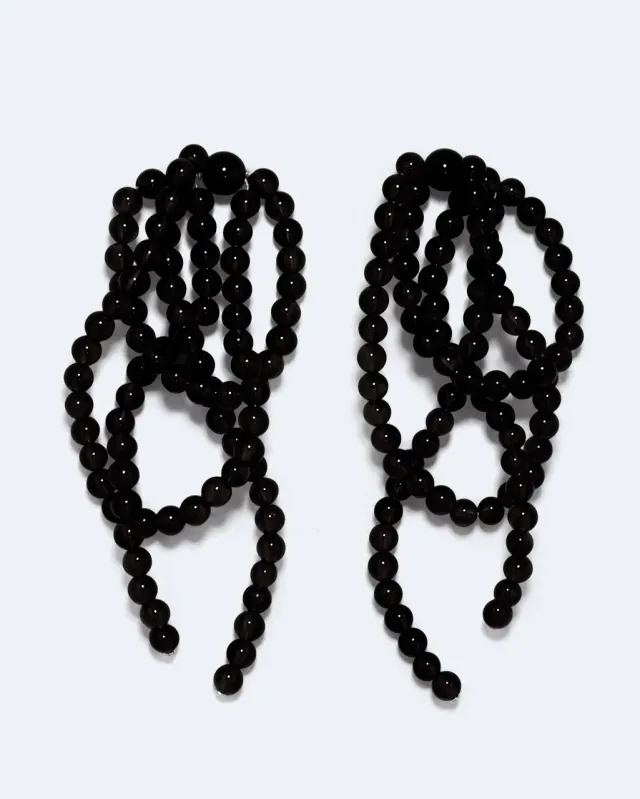 Completedworks Tangled Web boucles argent onyx noir