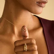 Astrid & Miyu Marquise Drop collier or massif diamant