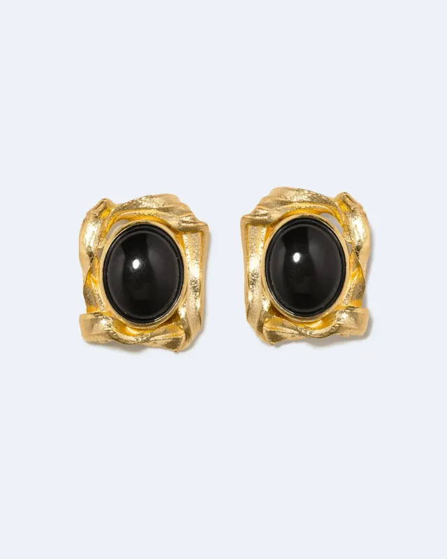 Completedworks SS26 Galileo boucles résine noire vermeil