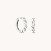 Astrid & Miyu Opal Duo Studs boucles or blanc massif