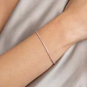 Astrid & Miyu Tennis bracelet rivière or rose zircon