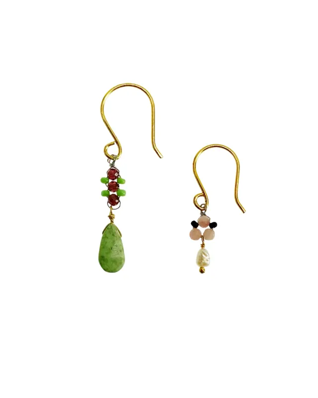 Le Fourbi de Capucine D2 boucles d'oreilles asymétriques laiton doré