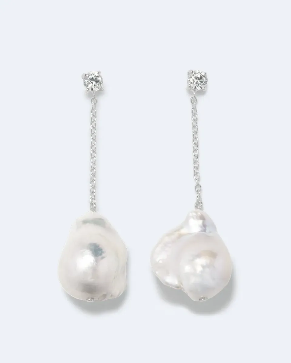 Completedworks Boulder boucles perle zirconia argent