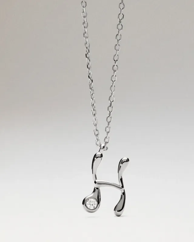 PDPAOLA collier initiale H argent 40-50 cm