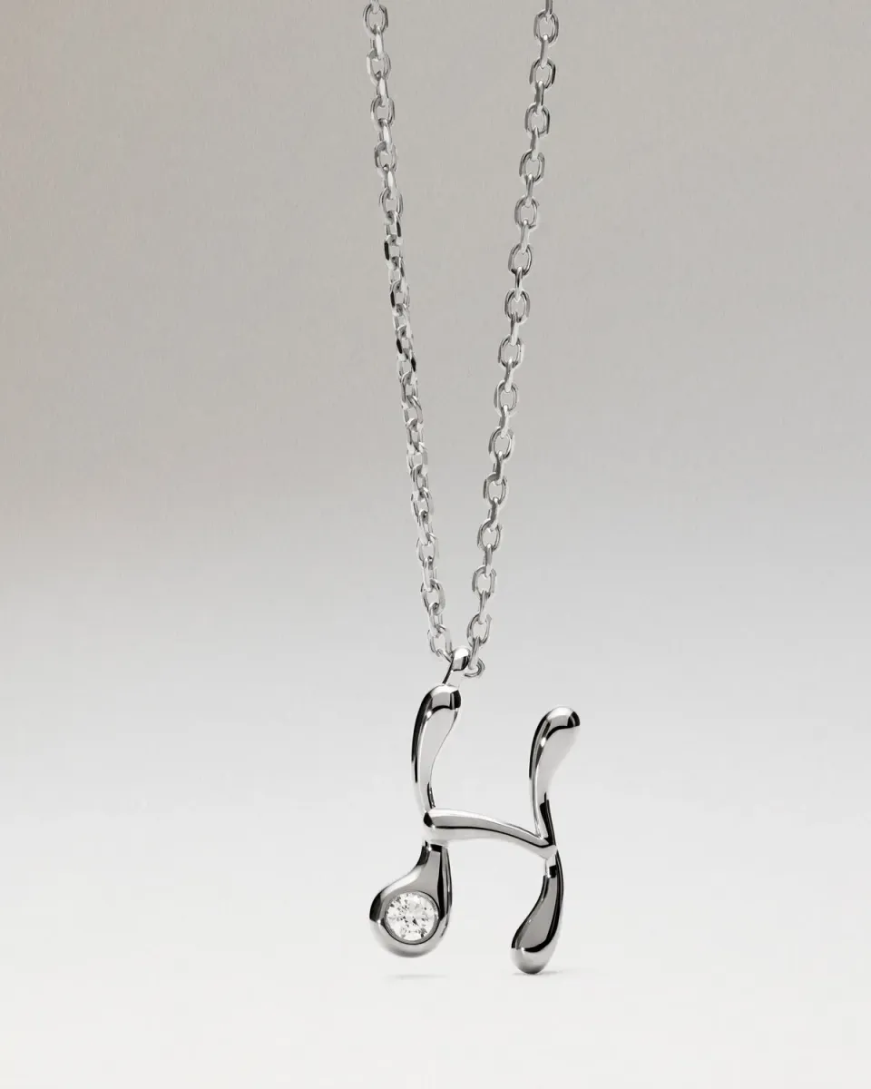 PDPAOLA collier initiale H argent 40-50 cm