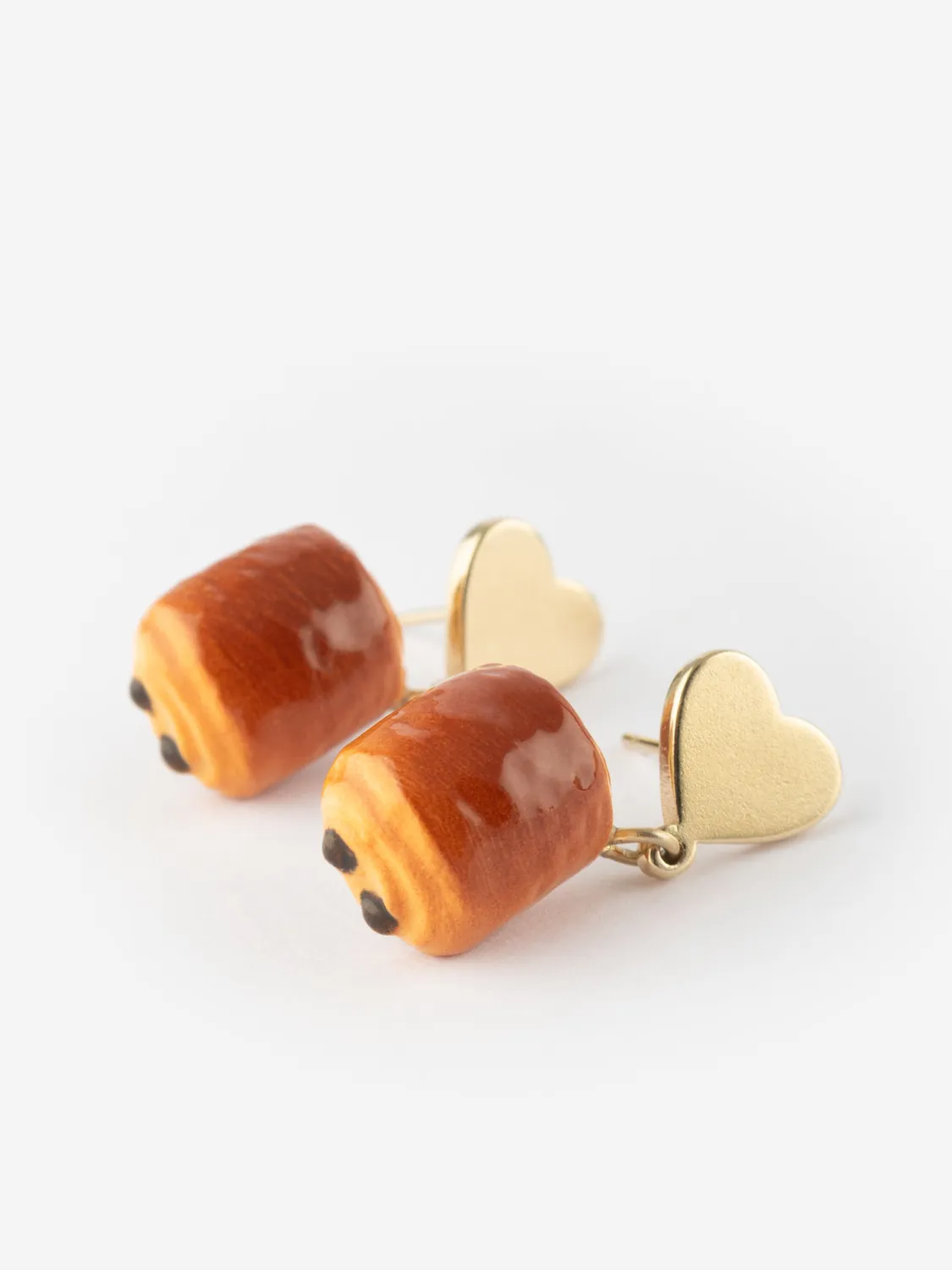 Nach Bijoux puces d'oreilles cœur chocolatine