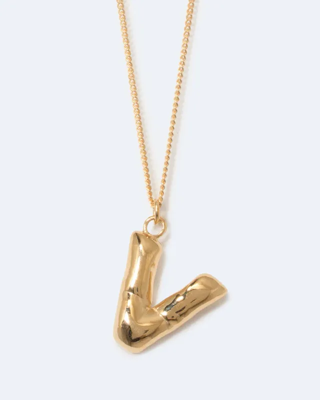 Completedworks Classicworks V collier lettre V plaqué or