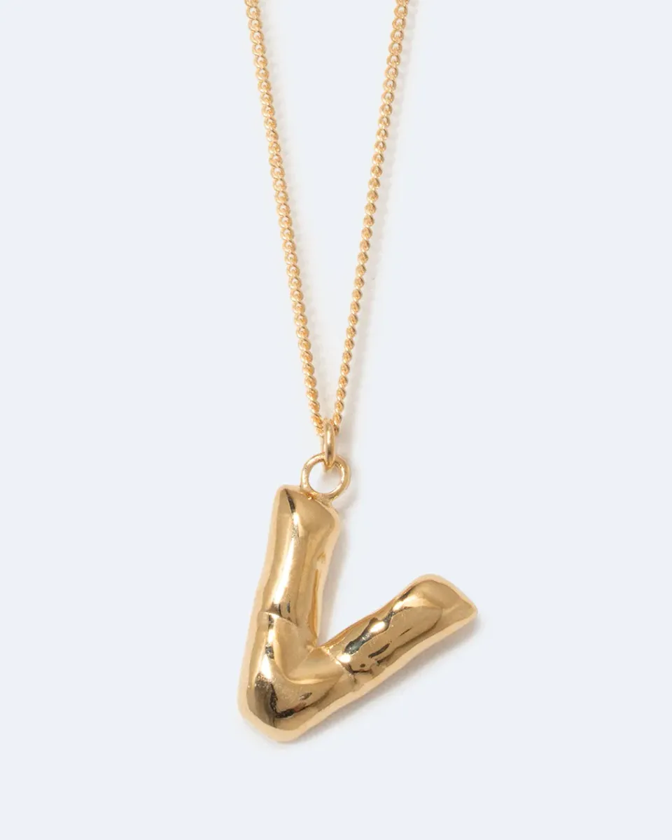 Completedworks Classicworks V collier lettre V plaqué or