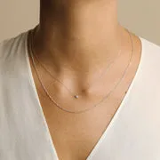 Astrid & Miyu Diamond Solitaire collier or blanc diamant