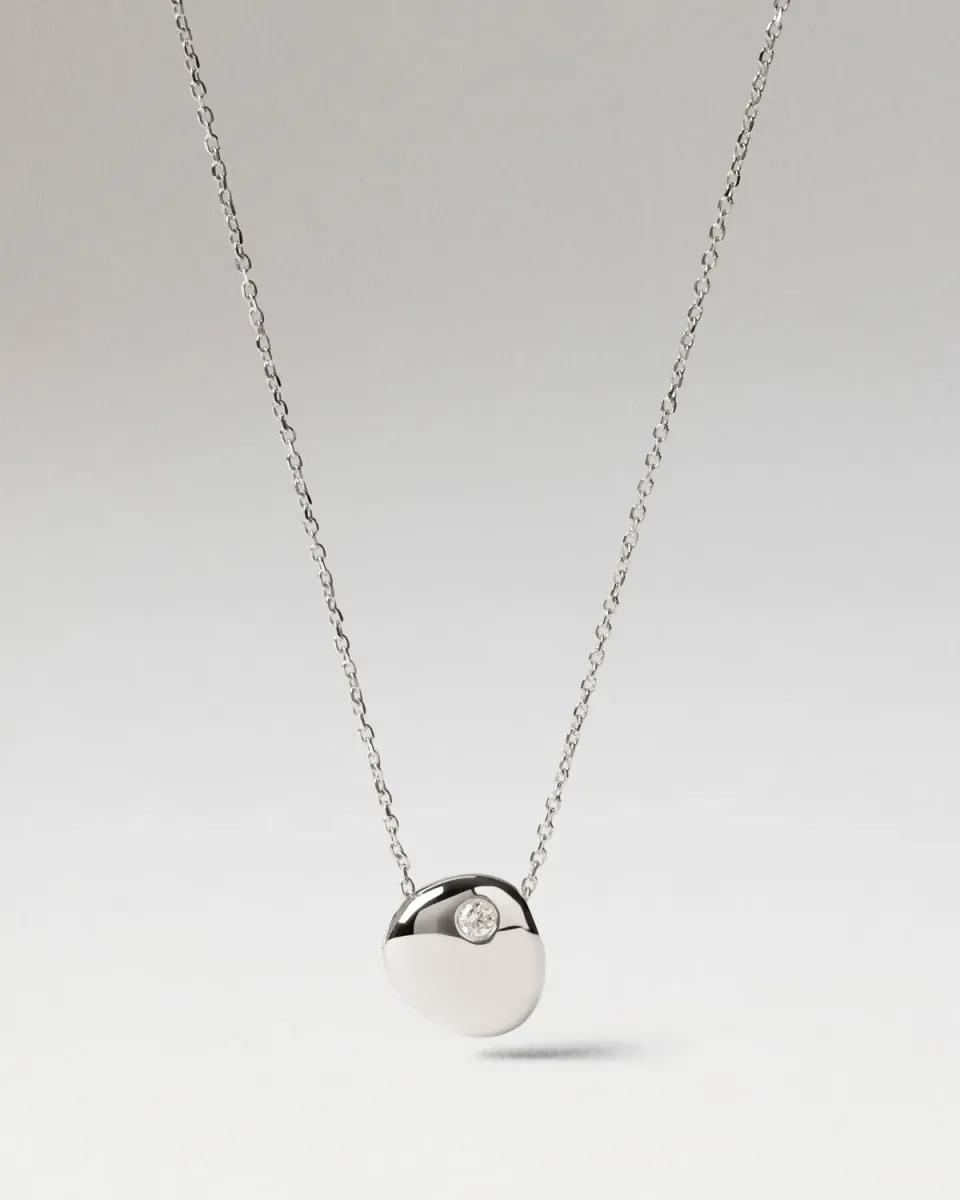 PDPAOLA Wave collier argent zirconia 40-50 cm