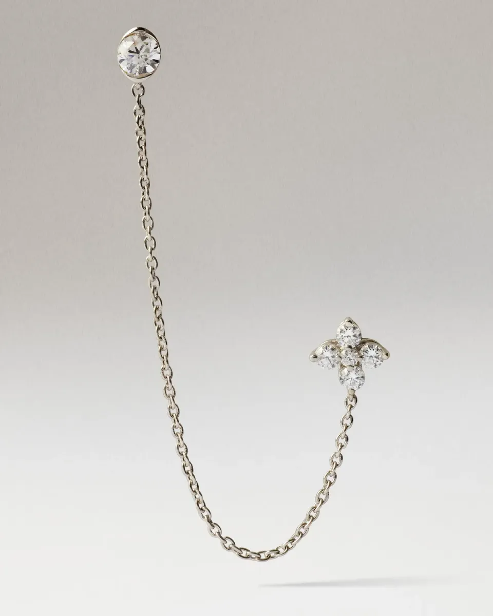 PDPAOLA Maggie mono boucle d'oreille or blanc diamant