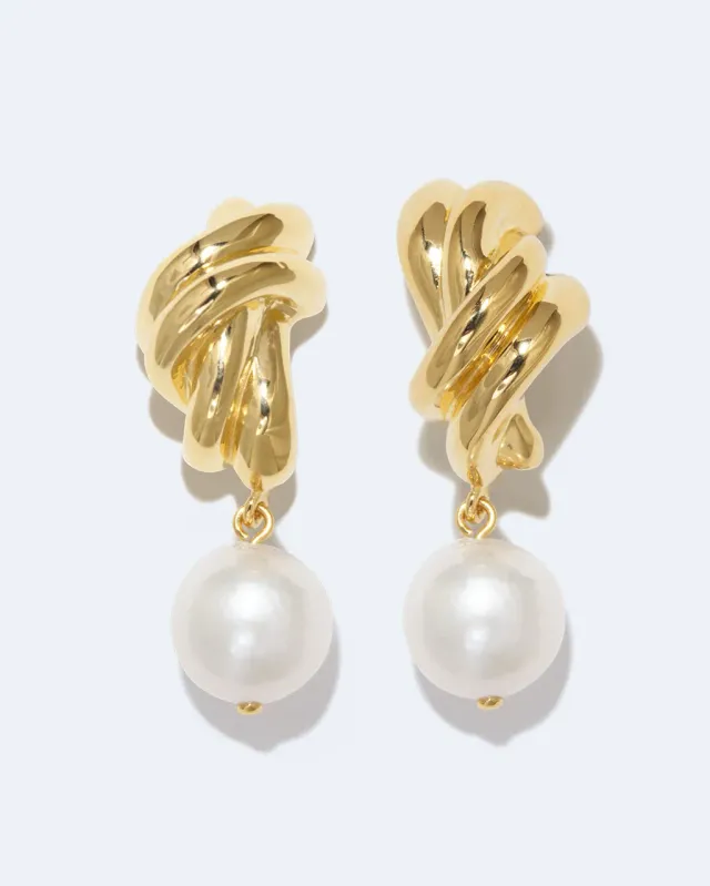 Completedworks Something Borrowed Boucles perle vermeil or