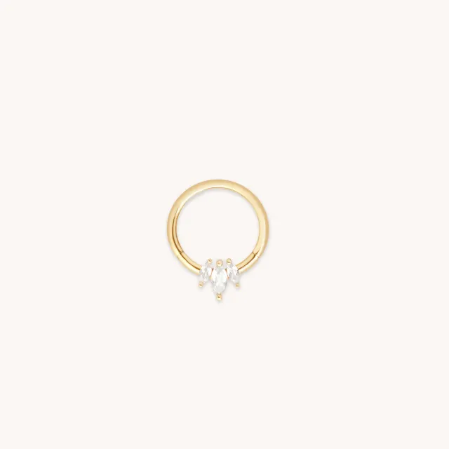 Astrid & Miyu Topaz Marquise Fan anneau daith or massif