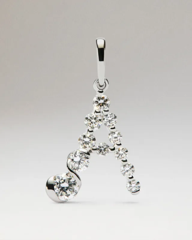 PDPAOLA Initiale pendentif A or blanc diamants 0,318 ct