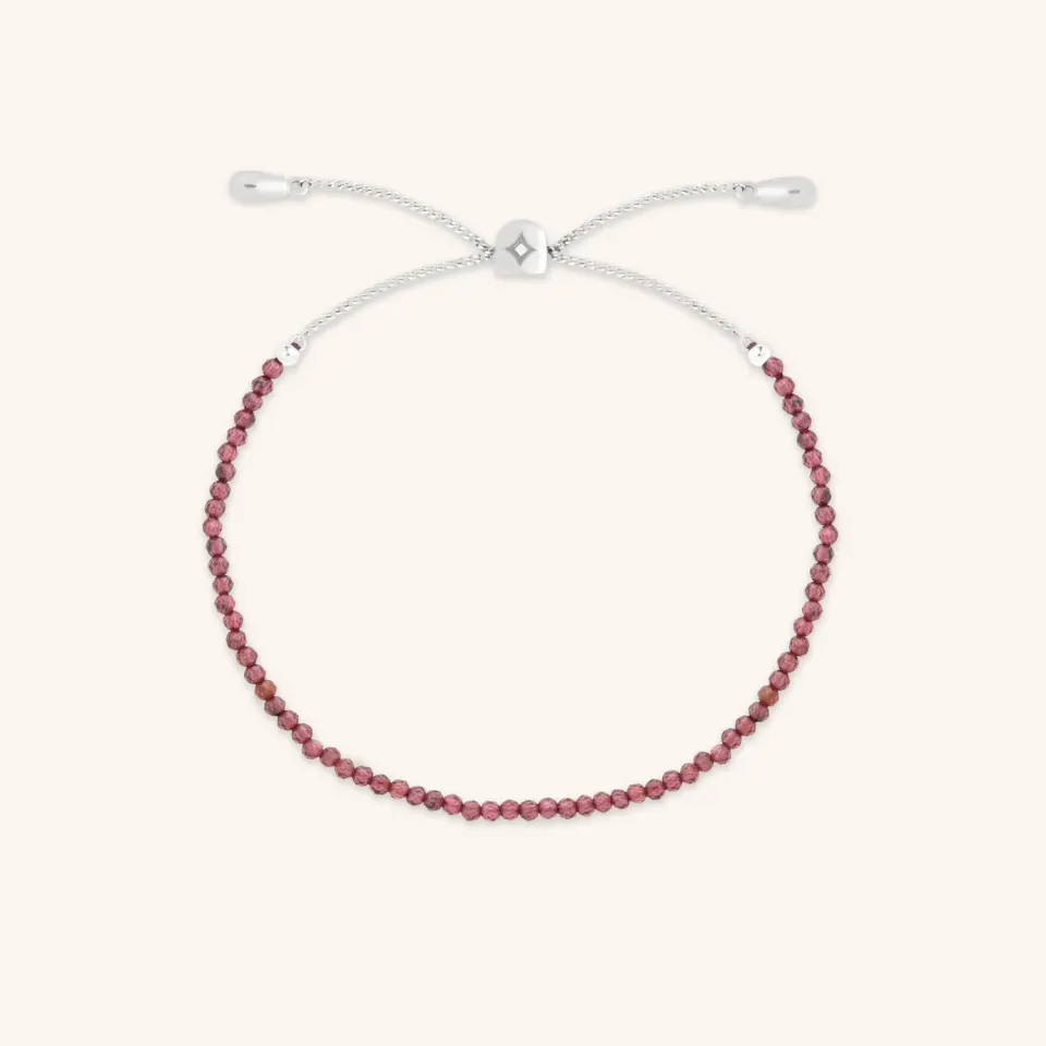 Astrid & Miyu Garnet January bracelet perles or blanc