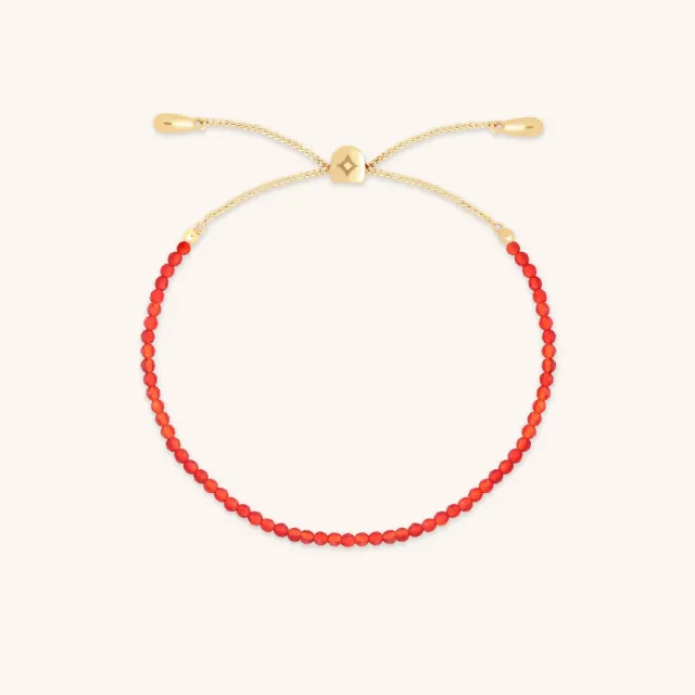 Astrid & Miyu Carnelian July bracelet perles or massif