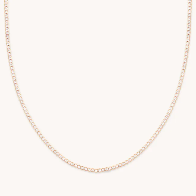 Astrid & Miyu Gleam Tennis collier or rose