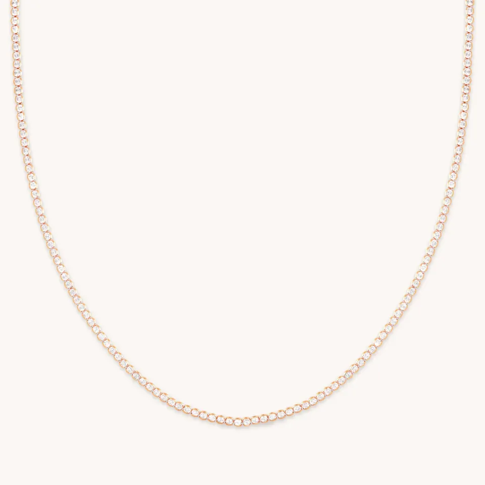 Astrid & Miyu Gleam Tennis collier or rose