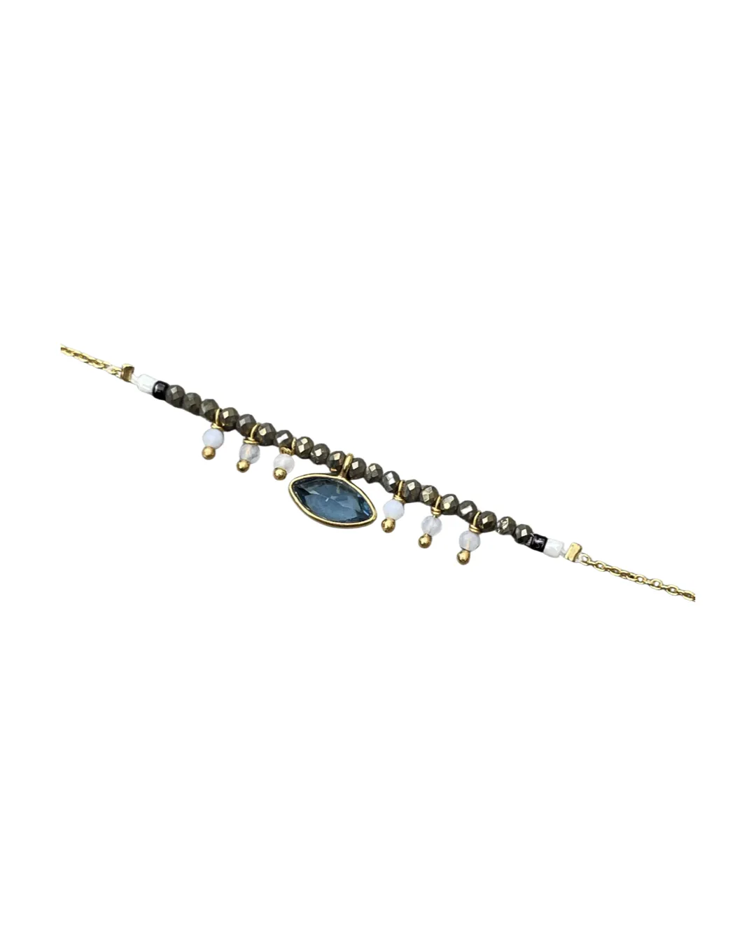 Le Fourbi de Capucine LF123 bracelet pyrite calcédoine