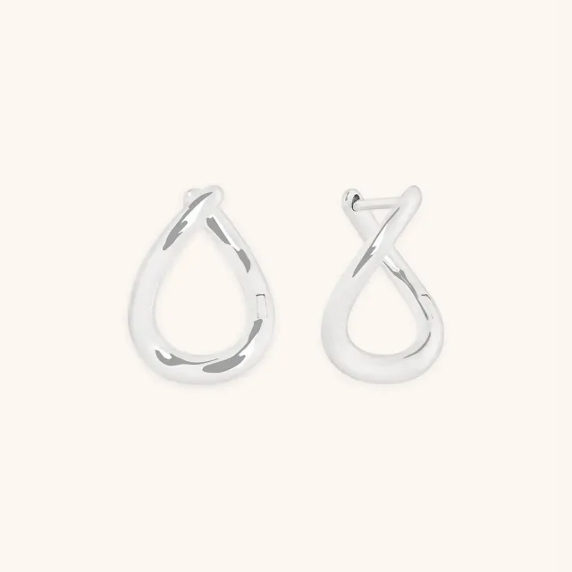 Astrid & Miyu Molten Hoops créoles or blanc massif
