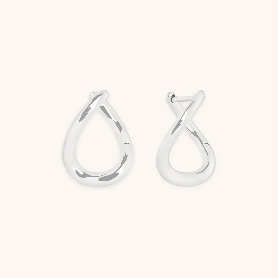 Astrid & Miyu Molten Hoops créoles or blanc massif